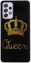 - ADEL Siliconen Back Cover Softcase Hoesje Geschikt voor Samsung Galaxy A52(s) (5G/ 4G) - Queen Koningin