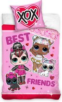 L.O.L. Surprise! Best Friends XOX Dekbedovertrek - Eenpersoons - 140x200 cm - Roze