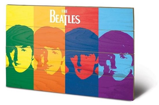 THE BEATLES - Printing on wood 40X59 - Pop Art