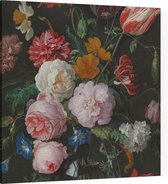 Stilleven met bloemen in een glazen vaas, Jan Davidsz. de Heem - Foto op Canvas - 60 x 60 cm