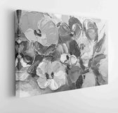 Texture oil painting, flowers, art, painted color image, paint, wallpaper and backgrounds, canvas, artist, impressionism, painting floral pattern - Modern Art Canvas - Horizontal - 593011595 