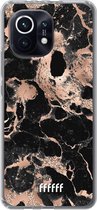 6F hoesje - geschikt voor Xiaomi Mi 11 -  Transparant TPU Case - Rose Gold Marble #ffffff