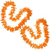 Pakket van 10x stuks oranje Hawaii krans slingers - Oranje supporter feestartikelen