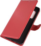 Motorola Edge Plus Hoesje - Mobigear - Classic Serie - Kunstlederen Bookcase - Rood - Hoesje Geschikt Voor Motorola Edge Plus