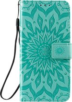 Samsung Galaxy S20 Plus Hoesje - Mobigear - Mandala Serie - Kunstlederen Bookcase - Turquoise - Hoesje Geschikt Voor Samsung Galaxy S20 Plus