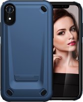 Apple iPhone XR Hoesje - Mobigear - Armor Serie - Hard Kunststof Backcover - Blauw - Hoesje Geschikt Voor Apple iPhone XR