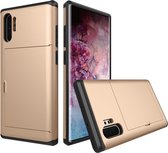 Samsung Galaxy Note 10 Plus Hoesje - Mobigear - Card Serie - Hard Kunststof Backcover - Goud - Hoesje Geschikt Voor Samsung Galaxy Note 10 Plus