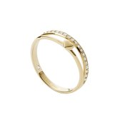 Fossil Vintage Dames Ring Staal - Goudkleurig - 17.00 mm / maat 53