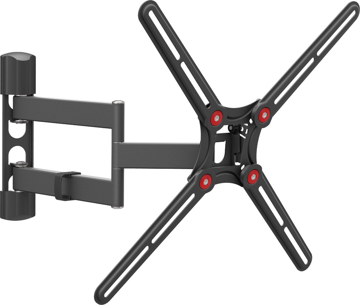 Barkan Muurbeugel 29 inch - 65 inch/74cm - 165cm - Vlak/Gebogen TV - Kijkhoek, Uittrekbaar, Draaibaar & Kantelbaar - Black
