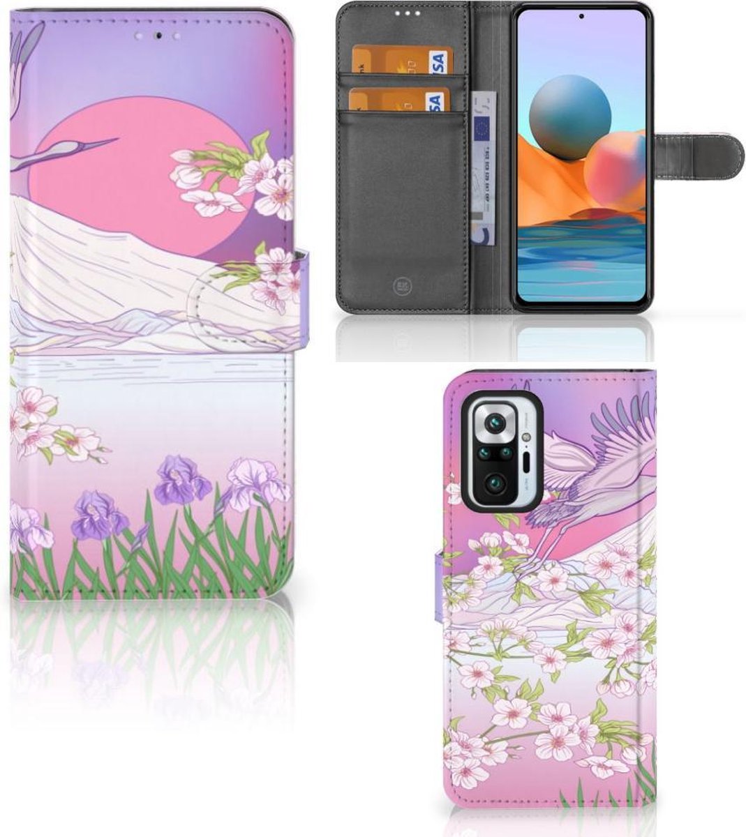Xiaomi Redmi Note 10 Pro Telefoonhoesje met Pasjes Bird Flying