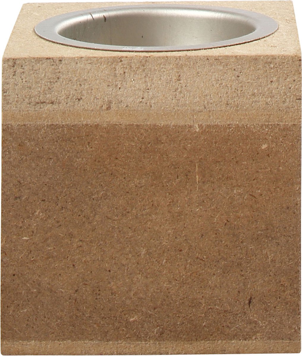 Waxinelichthouder, H: 6 cm, afm 6x6 cm, 1 stuk