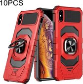 10 PCS Union Armor Magnetische PC + TPU Schokbestendige Case met 360 Graden Rotatie Ring Houder Voor iPhone XR (Rood)