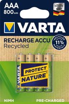 Varta Recycled Oplaadbare AAA Batterijen | 800 mAh | NiMH