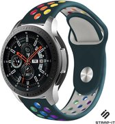 Siliconen Smartwatch bandje - Geschikt voor  Samsung Galaxy Watch sport band 45mm / 46mm - dennengroen kleurrijk - Strap-it Horlogeband / Polsband / Armband