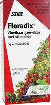 Salus Floradix IJzer-elixir – Bij vermoeidheid – Voedingssupplement met ijzer en vitamine B12 – 500 ml
