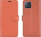 OPPO A73 5G Hoesje - Mobigear - Classic Serie - Kunstlederen Bookcase - Bruin - Hoesje Geschikt Voor OPPO A73 5G