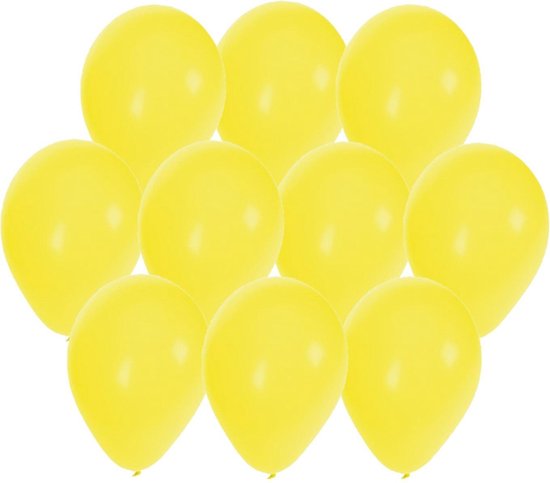 Bellatio Decorations ballonnen - 30 stuks - geel - 27 cm - helium of lucht - verjaardag / versiering