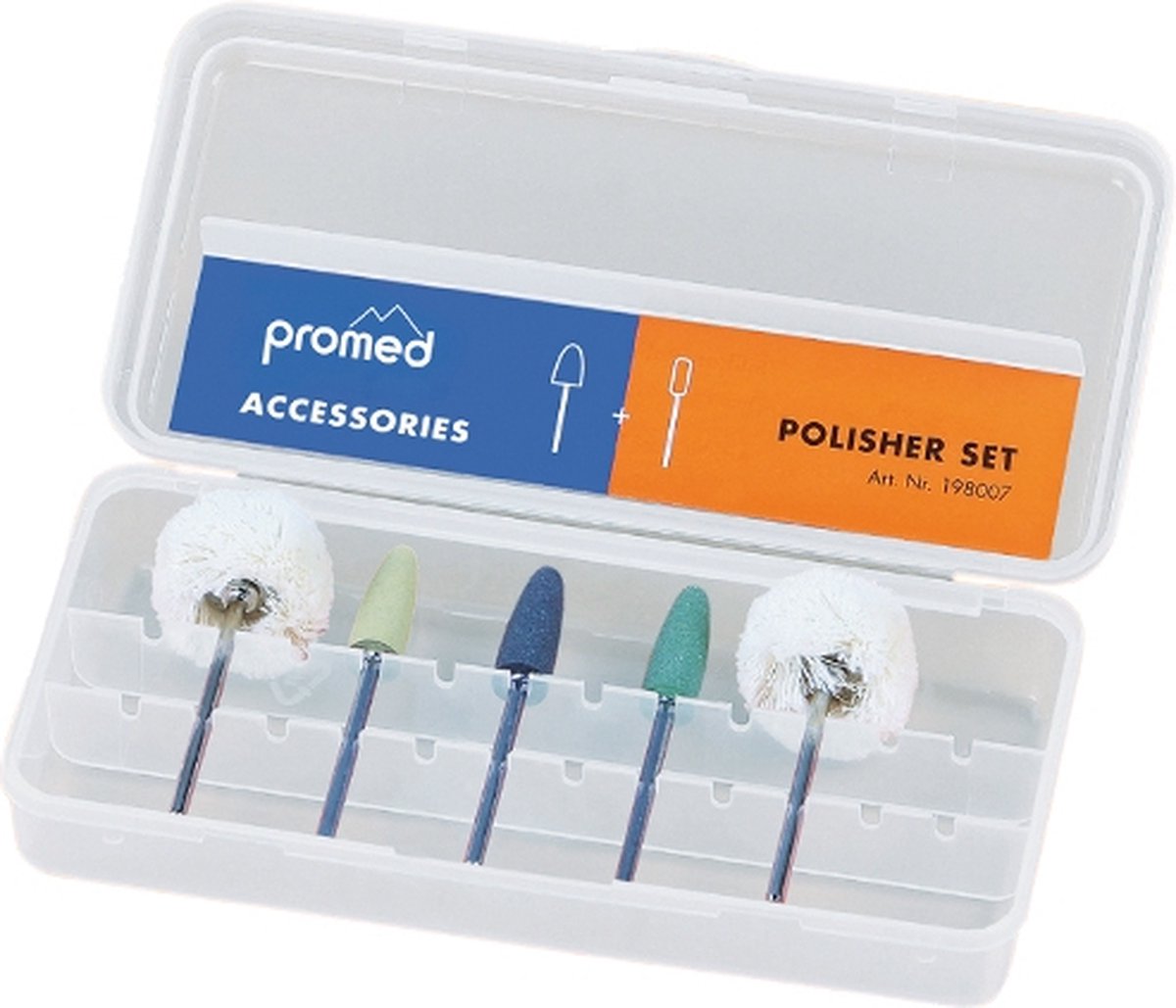 PROMED nagel polijst bitjes set, 5-delig voor nagelstyliste en voor thuisgebruik!