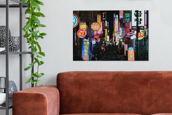 Toile Peinture Assiettes - Corée - Lumière - 60x40 cm - Décoration murale