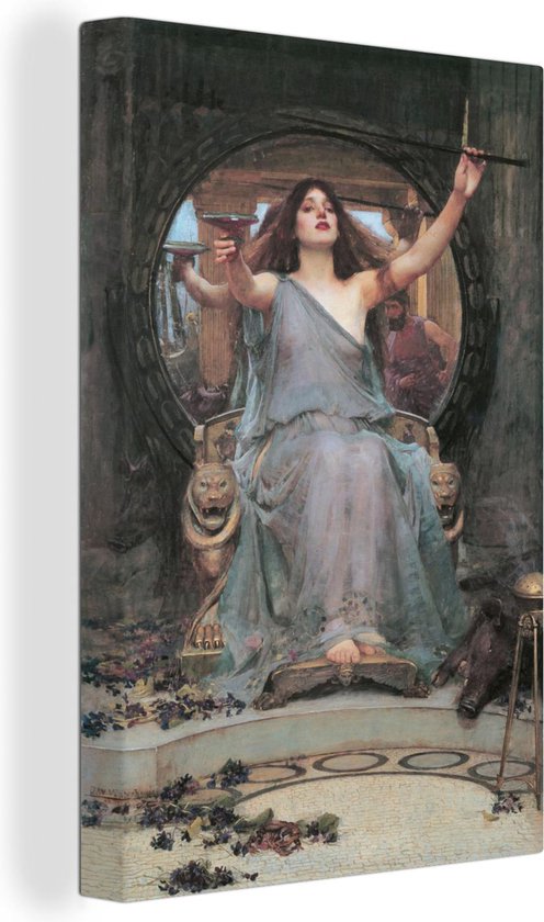 Canvas Schilderij Circe offering the cup to Ulysses - schilderij van John William Waterhouse - 40x60 cm - Wanddecoratie