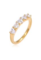 Elli Dames Ring Dameshart Engagement Liefde Elegant met Zirconia Kristallen in 925 Sterling Zilver Verguld