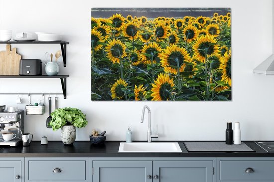 Tableau Toile Tournesols - Printemps - Jaune - 140x90 cm - Décoration murale