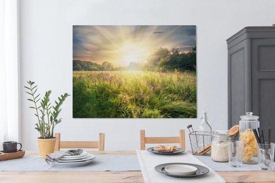 Peintures sur Toile Fleurs - Soleil - Printemps - 120x90 cm - Décoration murale