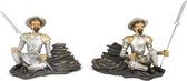 Gerimport Beeldje Ridder 14 X 11 X 6 Cm  2 Stuks