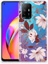Silicone Back Case OPPO A94 5G | Reno5 Z GSM Hoesje Watercolor Flowers