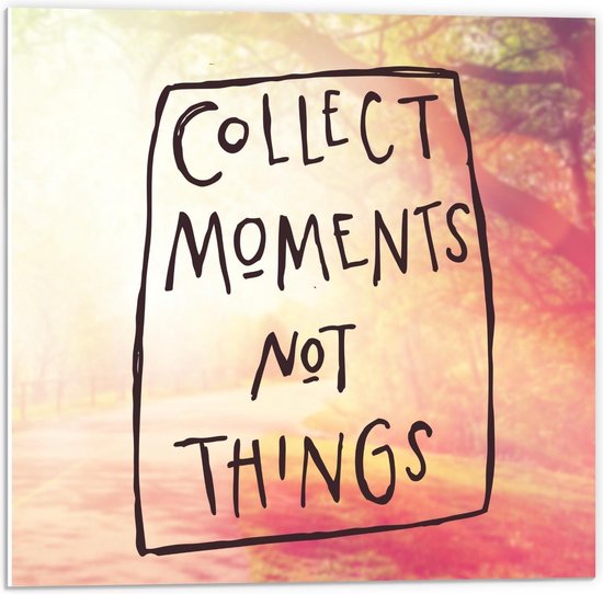 Forex - Collect Moments Not Things - 50x50cm Foto op Forex