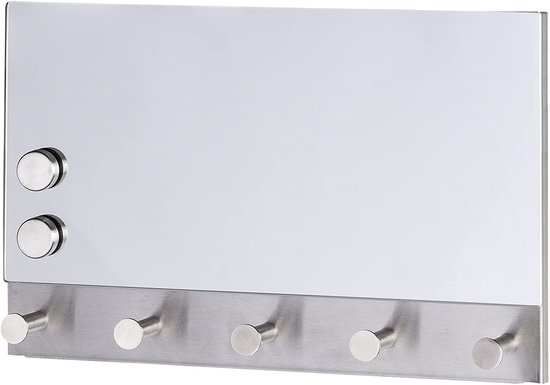 Wenko Kapstok 5-haaks 30 X 19 Cm Glas Zilver