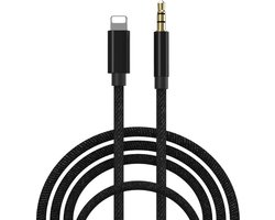 Lightning naar Aux Jack 3,5 mm - Verbinding Kabel Lightning naar Aux - Adapter voor Auto - Zwart