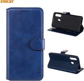 Voor Samsung Galaxy M10s / A20 / A30 ENKAY Hat-Prince ENK-PUC027 Horizontale flip PU lederen tas met houder & kaartsleuven en portemonnee (donkerblauw)