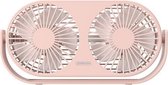 JOYROOM JR-CY273 Mu Ying-serie draagbare USB-oplader Mini Twins elektrische ventilator (roze)