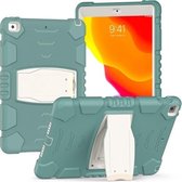 3-laags beschermingsschermframe + pc + siliconen schokbestendige combinatiehoes met houder voor iPad 10.2 (2020) / (2019) (smaragdgroen)