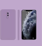 Voor OnePlus 7 effen kleur imitatie vloeibare siliconen rechte rand valbestendige volledige dekking beschermhoes (paars)