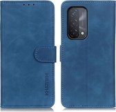 Voor OPPO A93 5G / A54 5G / A74 5G KHAZNEH Retro Textuur PU + TPU Horizontale Flip Leren Case met Houder & Kaartsleuven & Portemonnee (Blauw)