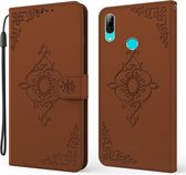 For Honor 10i / Honor 20 Lite Reliëf Fortune Flower Pattern Horizontale Flip Leren Case met Houder & Kaartsleuf & Portemonnee & Lanyard (Bruin)