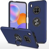 Voor Huawei Y9a PC + TPU schokbestendige magnetische beschermhoes met onzichtbare ringhouder (blauw)