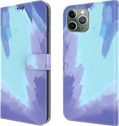 Aquarel patroon horizontale flip lederen hoes met houder & kaartsleuf & portemonnee voor iPhone 11 Pro (wintersneeuw)