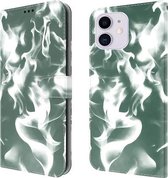 Cloud Fog Pattern Horizontale Flip lederen hoes met houder & kaartsleuf & portemonnee voor iPhone 11 (donkergroen)