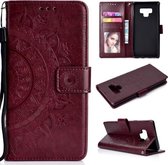 Voor Samsung Galaxy Note9 Totem Bloem Reliëf Horizontale Flip TPU + PU Leren Case met Houder & Kaartsleuven & Portemonnee (Bruin)