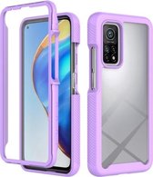 Voor Geschikt voor Xiaomi Mi 10T Pro 5G Starry Sky Solid Color-serie Schokbestendige pc + TPU-hoes met PET-folie (lichtpaars)