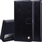 Voor Samsung Galaxy A72 5G / 4G zakelijke stijl olie wax textuur horizontale flip lederen tas met houder & kaartsleuven & portemonnee (zwart)