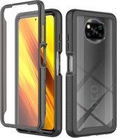 Voor Geschikt voor Xiaomi Poco X3 NFC Starry Sky Solid Color Series Schokbestendige pc + TPU-hoes met PET-folie (zwart)