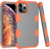 Contrastkleur siliconen + pc schokbestendig hoesje voor iPhone 11 Pro Max (grijs + oranje)