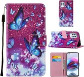 Voor Motorola Moto G100 / Edge S Cross Texture Painting Pattern Horizontale Flip Leren Case met Houder & Kaartsleuven & Portemonnee & Lanyard (Purple Butterfly)