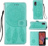 Voor Samsung Galaxy Xcover 5 Dream Catcher Printing Horizontale Flip Leather Case met Houder & Kaartsleuven & Portemonnee & Lanyard (Groen)