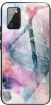 Voor Samsung Galaxy A02s (EU-versie) Beschermhoes met abstract marmerpatroonglas (abstract veelkleurig)