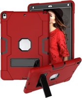 Contrasterende kleur Robot schokbestendig siliconen + pc-beschermhoes met houder voor iPad Pro 10,5 inch (2017) / Air 10.5 (2019) (rood + zwart)